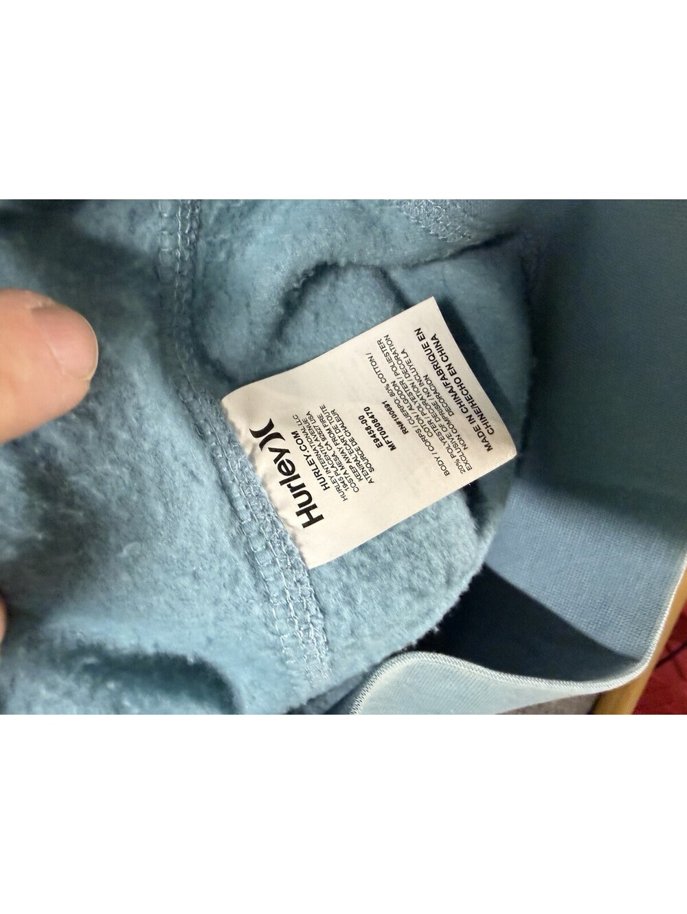 Hurley Floral Logo Hoodie Men’s L Light Blue Soft Fleece See Pics 👀🔥 - Picture 4 of 5